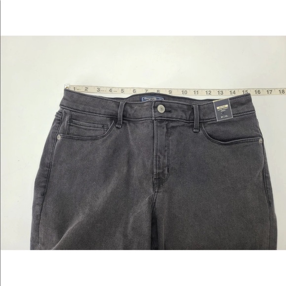 Abercrombie & Fitch Jeans Mid Rise Super Skinny Ankle Raw Hem Size 31/ 12 R NEW - Picture 8 of 10